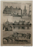 Les Chateaux Des Familles  Princiéres Francaises - Château D'eu - Château De Chambord - Page Original - 1883 - Historische Dokumente