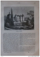 Château De Chastellux - Page Original 1883 - Historical Documents