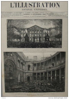 L'incendie Du Palais De La Nation à Bruxelles - Page Original 1883 - Historical Documents