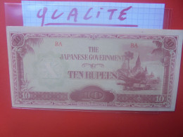 JAPON ( OCCUPATION 1942-1944) 10 RUPEES (BA) Peu Circuler Belle Qualité (B.33) - Filipinas