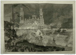 La Fête Du 14 Juillet - L'illumination Du Palais Du Trocadéro -  Page Original - 1883 - Historische Documenten