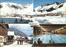 11865788 Sedrun Panorama Dorfpartie Grispalt Piz Culmatsch Und Nair Hallenbad Se - Sonstige & Ohne Zuordnung