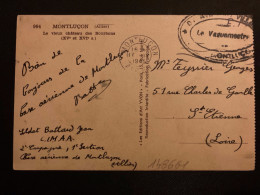 CP MONTLUCON En FM OBL.MEC.17 IV 1945 MONTLUCON ALLIER (03) EXP: BATTARD Jean CIMAA BASE AERIENNE DE MONTLUCON + CACHET - Guerra De 1939-45