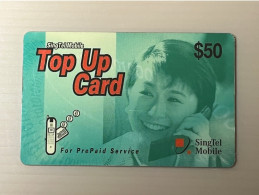 Singapore Singtel Top-Up Card Phonecard, Set Of 1 $50 Used Card - Singapour