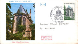 LETTRE FDC 1971 SAINTE CHAPELLE DE RIOM - 1970-1979