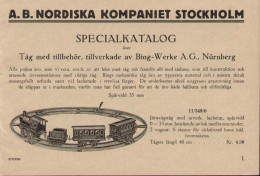 Catalogue BING-WERKE 1927 NORDISKA KOMPANIET STOCKOLM - Spårvidd 35 Mm - En Suédois - Non Classificati