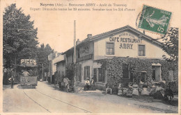 NEYRON (Ain) - Arrêt Du Tramway, Publicité Picon - Café-Restaurant Abry, Aux Iles De Neyron - Voyagé 1912 (2 Scans) - Ohne Zuordnung