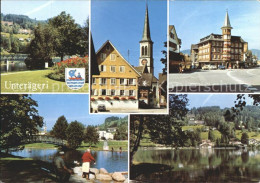 11865340 Unteraegeri Ortsansichten Kirche Rathaus Bruecke Flusslandschaft Untera - Autres & Non Classés