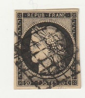 France N° 3 Ceres 20 C Noir - 1849-1850 Cérès