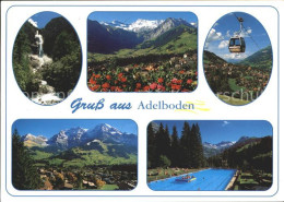 11864231 Adelboden Wasserfall Luftseilbahn Schwimmbad Ortsansicht Adelboden BE - Sonstige & Ohne Zuordnung