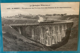 CPA Train Départemental viaduc Saint Brieuc Côtes Nord Armor 22 Bretagne France Locomotive Chemin Fer local Photo VFIL - Saint-Brieuc