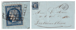 LETTRE. 13 DEC 1850. GRILLE DE PARIS SUR N° 4. 4 BELLES MARGES. POUR FONTAINEBLEAU - Sonstige & Ohne Zuordnung