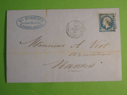 DN19 FRANCE  LETTRE  1860  ST NAZAIRE  A  NANTES +N°14++ AFF.  INTERESSANT++++ - 1849-1876: Période Classique