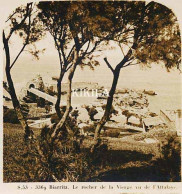 Photo Stéréoscopique 7,3x7,4cm Carte 17x8,7 Cm S.53 - 3369 BIARRITZ, Le Rocher De La Vierge Vue De L'Attalaye - Photos Stéréoscopiques