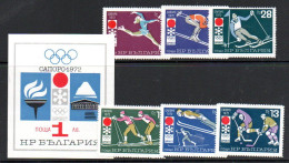 BULGARIA - 1972- SAPPORO WINTER OLYMPICS SET OF 6 + S/SHEET  MINT NEVER HINGED SG CAT £10.250 - Ungebraucht