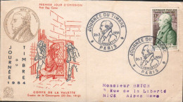 LETTE FDC 1954 JOURNEE DU TIMBRE - 1950-1959