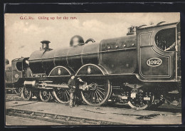 Pc GC Ry., Locomotive No. 1092, Oiling Up For The Run  - Trenes