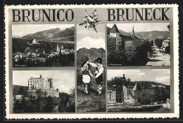 Cartolina Bruneck, Panorama Und Schloss  - Andere & Zonder Classificatie