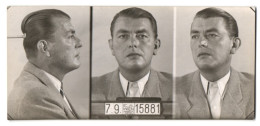 Fotografie Polizeifoto / Mugshot, Wilhelm Dokadpil, Festgenommen 1950 Zu Wien, Polizei  - Berufe