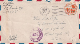 COVER US. 10 JAN 1945. APO 588. LABAY. BELGIUM. TO NEW YORK - Cartas & Documentos
