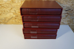 5 Lindner ETB Alben In Rot Mit Schuber (27924) - Binders Only