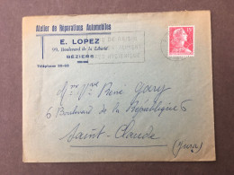 Enveloppe Publicitaire / E.Lopez / Réparations Automobiles / Béziers / 1956 - 1950 - ...