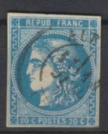 1er SERVI: OBLI CàD Sur CASE 4 Du N°46B TBE Signé Cote 120€ - 1870 Bordeaux Printing