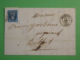 DN20 FRANCE  LETTRE  1858  MULHOUSE A BELFORT   +N°14 ++ AFF.   INTERESSANT+ ++++ - 1849-1876: Klassik