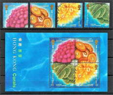 Hong Kong 1994 MiNr. 728 - 731 (Block 33) Hongkong MARINE LIFE CORALS 4V + 1bl MNH** 9.50 € - Other & Unclassified