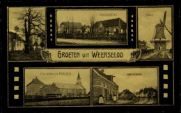 Passepartout CPA Weerselo Overijssel, Kirche, Pastorei, Windmühle, Dorfstraße - Autres & Non Classés