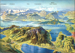 11862247 Rigi Mit Vierwaldstaettersee Und Zugersee Panoramakarte  - Sonstige & Ohne Zuordnung