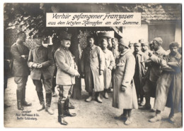 Riesen-AK Westfront, Verhör Gefangener Franzosen Aus Einer Schlacht An Der Somme, POW  - War 1914-18