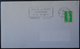 C079 Flamme Oblitération Cherbourg 50 Manche L'été De La Liberté 28 6 94 - Mechanical Postmarks (Advertisement)