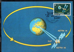 SUOMI FINLAND FINLANDIA FINLANDE 1991 EUROPA CEPT SATELLITE AEROSPACE AND COMMUNICATIONS 14f MAXI MAXIMUM CARD - Maximumkaarten