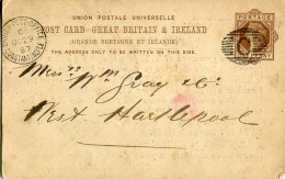 1887 British Levant Quarantine 1c Postal Card - Levante Británica