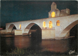 AVIGNON Le Pont St Bénézet Et La Chapelle Saint Nicolas Illumines 27(scan Recto Verso)MF2707 - Avignon (Palais & Pont)