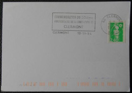 C129 Flamme Oblitération Clermont 60 Oise Commémoration Du 50 Anniversaire De La Libération 12 11 94 - Maschinenstempel (Werbestempel)