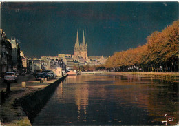 QUIMPER Les Quais De L Odet Et Le Nouveau Pont Au Crepuscule 30(SCAN RECTO VERSO)MF2710 - Quimper