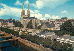 QUIMPER Les Ponts Sur L Odet Les Remparts Et La Cathedrale 9(scan Recto Verso)MF2711 - Quimper