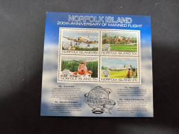 2-5-2024 (stamp) Norfolk Island = 4 Mint Stamps As A Bloc Of 4 - Aviation - Norfolk Eiland