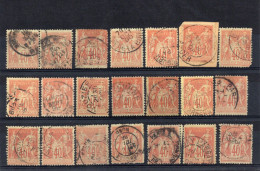 France Type Sage 21 Timbres Pour Recherches - 1876-1898 Sage (Type II)