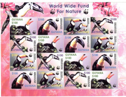 Guyana - 2003 Endangered Species - Toucan, Birds,WWF, M/S - Guyana (1966-...)