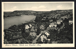 AK Linz A. Rhein, Ortsansicht Mit Blick Zur Erpeler-Ley Aus Der Vogelschau  - Linz A. Rhein