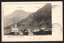 AK Lech, Panorama Des Ortes Mit Wösterkopf Und Schafalpe  - Sonstige & Ohne Zuordnung