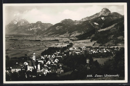 AK Liezen /Steiermark, Ortsansicht Mit Kirche Gegen Die Berge  - Other & Unclassified