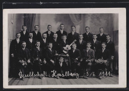 Foto-AK Kaindorf, Gesellschaft Haslberg Mit Gitarre Und Zither 1911  - Autres & Non Classés