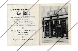 Carte De Visiste Publicitaire - Café- Hôtel " LE KILT " à Liège - Bière Stella Artois   ( B375 ) - Cartes De Visite