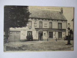 Cpa...Hartennes Et Taux...(aisne)...l'hotel De La Croix D'or "Potteaux"...1936...animée...(pompe A Essence)... - Autres & Non Classés