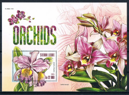 Bloc Sheet  Fleurs Orchidées Flowers Orchids  Neuf  MNH **   Sierra Leone 2015 - Orchids