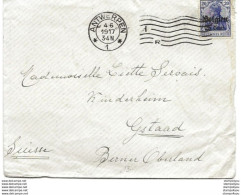 221 - 48 - Enveloppe Envoyée D'Anvers En Suisse - Timbre Allemand Surchargé "Belgien" 1917 - Prima Guerra Mondiale